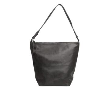 ABLE - Mariana Bucket Zip-Top Black Handcrafted Leather Tote Bag Handbag
